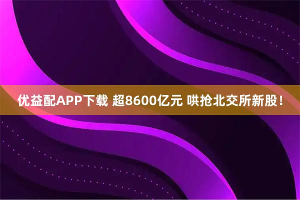 优益配APP下载 超8600亿元 哄抢北交所新股！